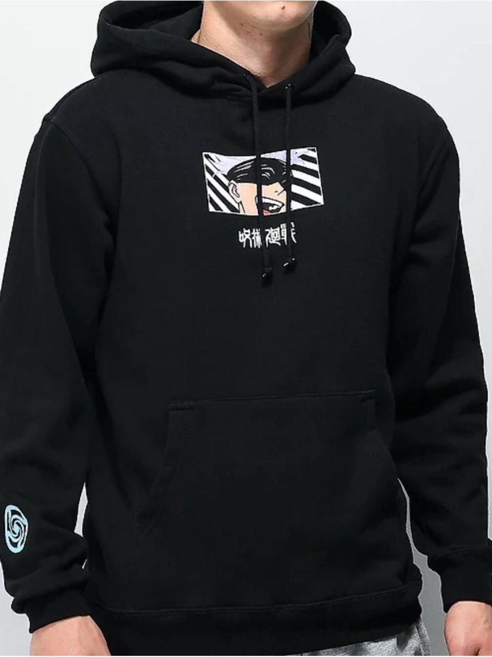 Black Graphic Pullover Hoodie - Men